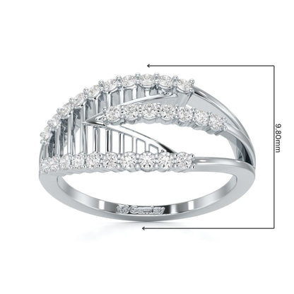 Shine Tracery Silver Ring - White Gold - Image 5