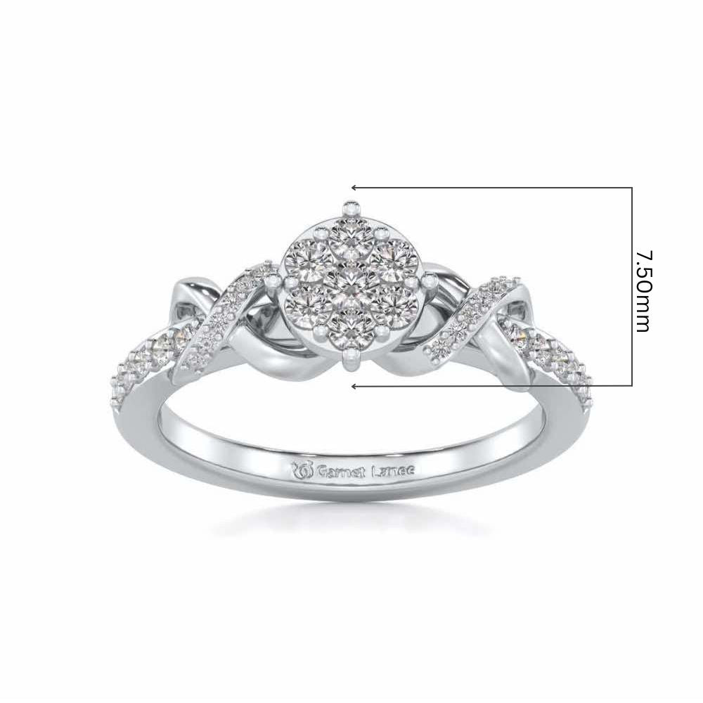 Lattice Shine Silver Ring - White Gold - Image 5