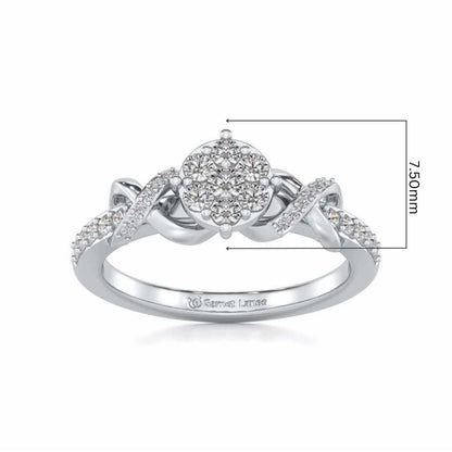 Lattice Shine Silver Ring - White Gold - Image 5