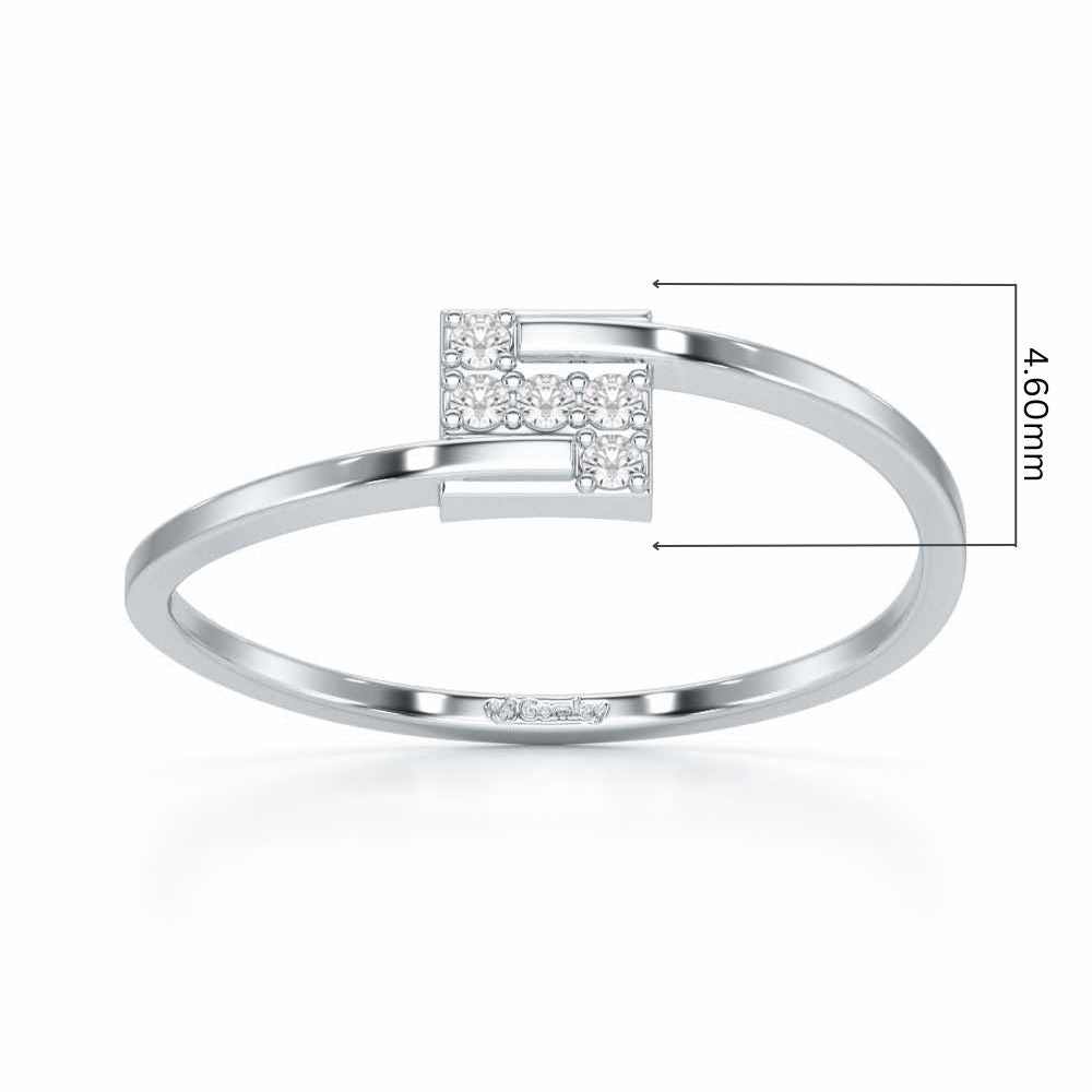 Overlap Elegance Silver Ring - White Gold - Image 5