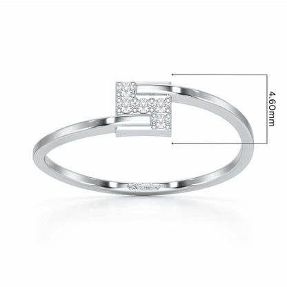Overlap Elegance Silver Ring - White Gold - Image 5