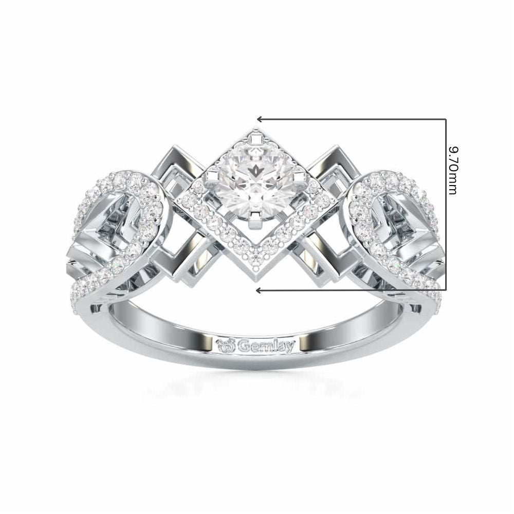 Suave Elegance Solitaire Ring - White Gold - Image 5