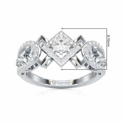 Suave Elegance Solitaire Ring - White Gold - Image 5