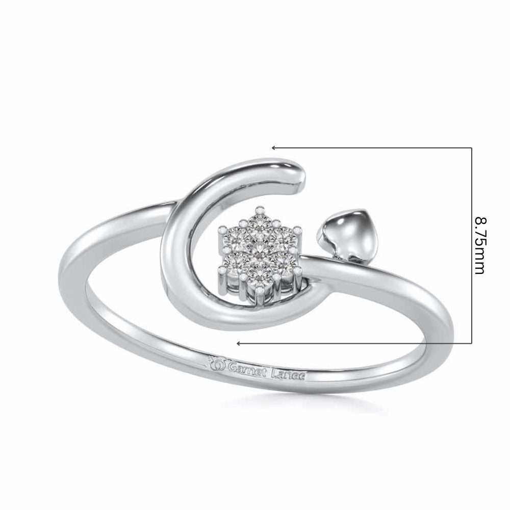 Flora C Silver Ring - White Gold - Image 6