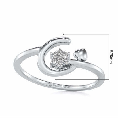 Flora C Silver Ring - White Gold - Image 6