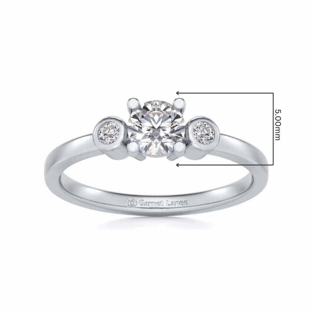Regent Solitaire Silver Ring - White Gold - Image 5
