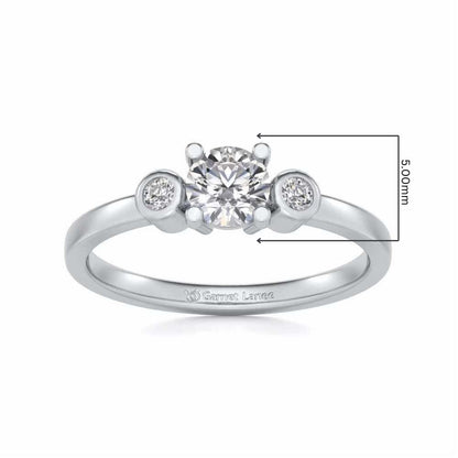Regent Solitaire Silver Ring - White Gold - Image 5