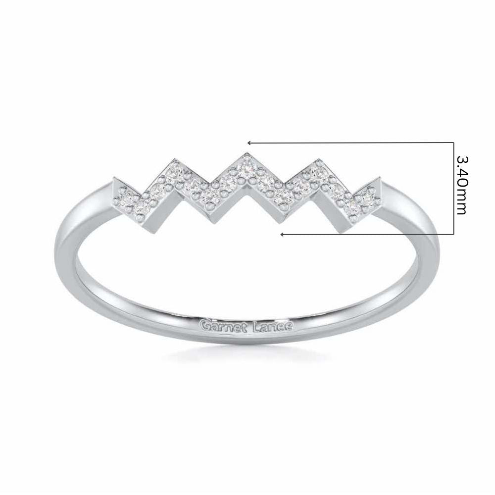 Celestial Serenade Silver Ring - White Gold - Image 5