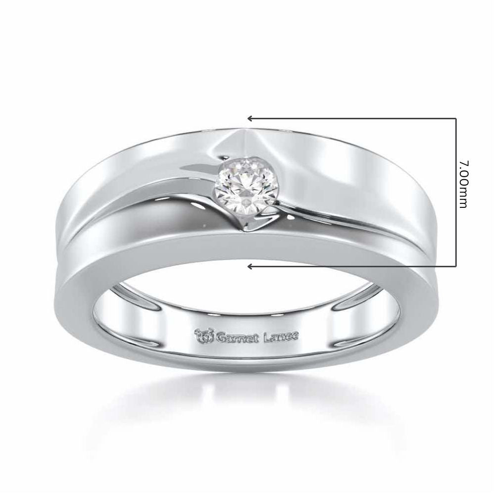 Refined Radiance Men Solitaire Ring - White Gold - Image 5
