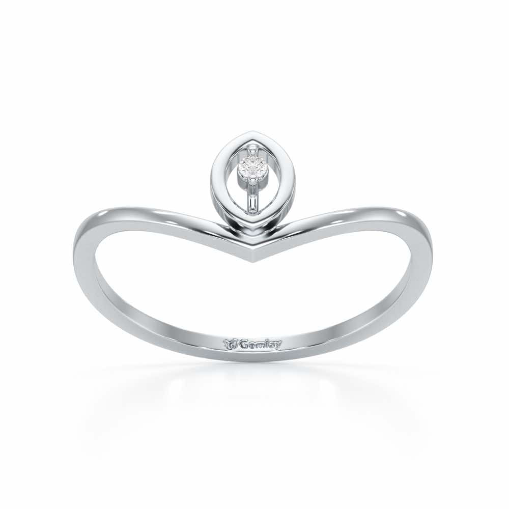 Vertical Eye Silver Ring - White Gold - Image 2