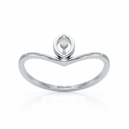 Vertical Eye Silver Ring - White Gold - Image 2