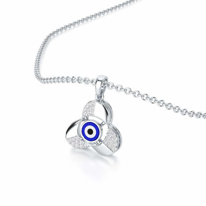 Eye of Fortitude Silver Pendant - White Gold - Image 2