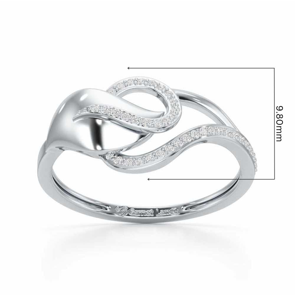 Graceful Glow Silver Ring - White Gold - Image 5