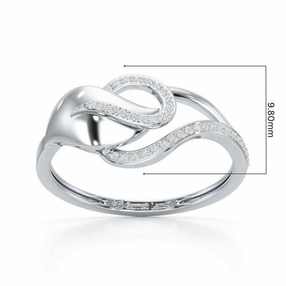 Graceful Glow Silver Ring - White Gold - Image 5