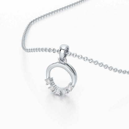 Aura Elegance Silver Pendant - White Gold - Image 2