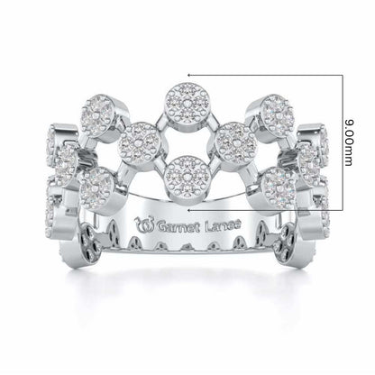 Ritual Rhythm Silver Band Ring - White Gold - Image 5