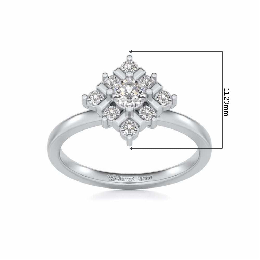 Celestial Solitaire Silver Ring - White Gold - Image 5