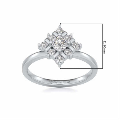 Celestial Solitaire Silver Ring - White Gold - Image 5