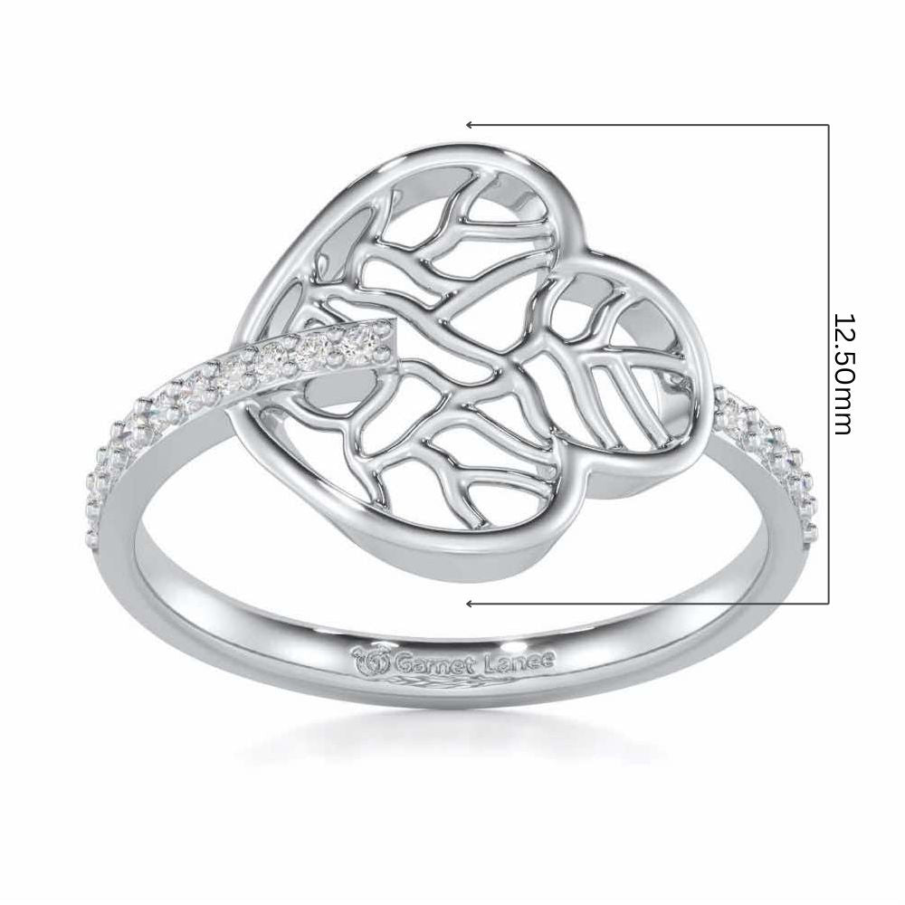 Meshed Luck Silver Ring - White Gold - Image 5
