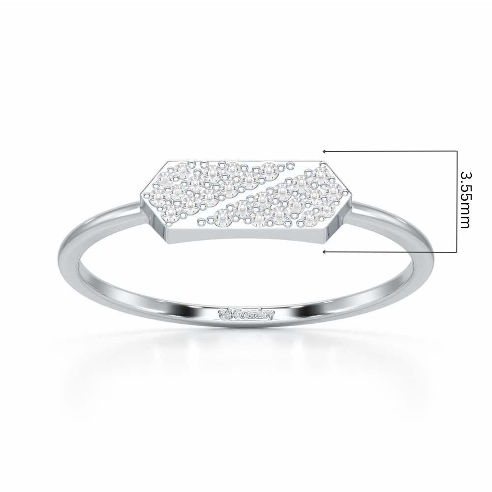 Shimmer Tango Silver Ring - White Gold - Image 5
