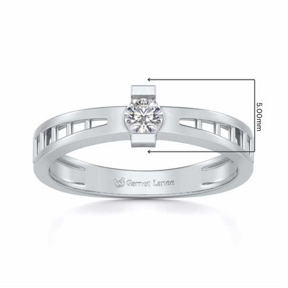 Wondrous Solitaire Silver Ring - White Gold - Image 5