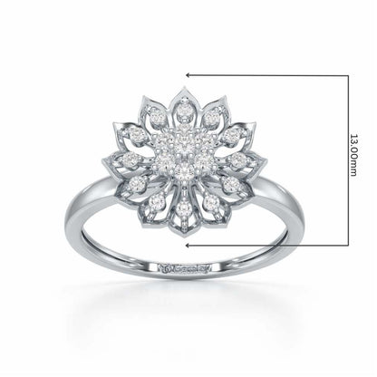 Earl Flora Silver Ring - White Gold - Image 2