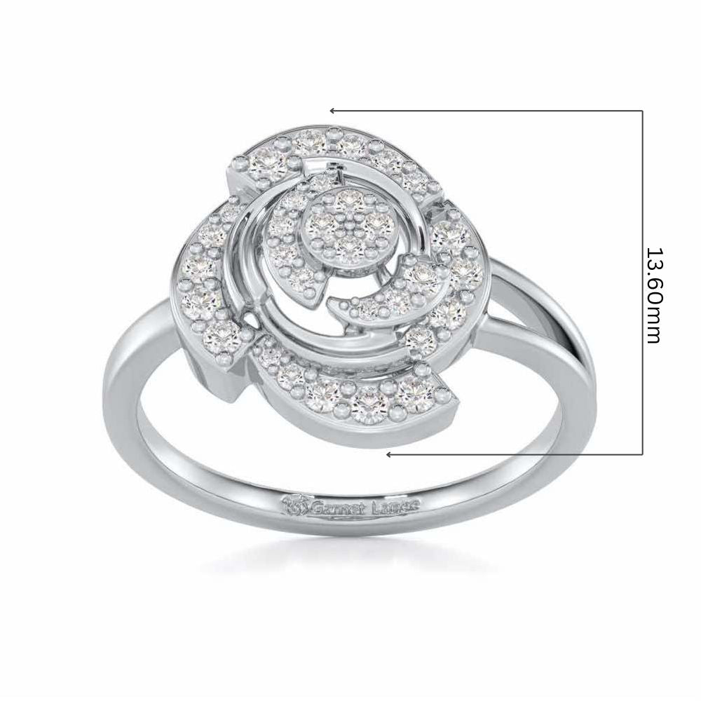 Glorious Cluster Silver Ring - White Gold - Image 5