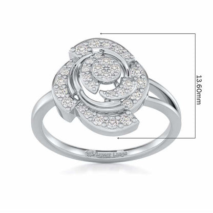 Glorious Cluster Silver Ring - White Gold - Image 5