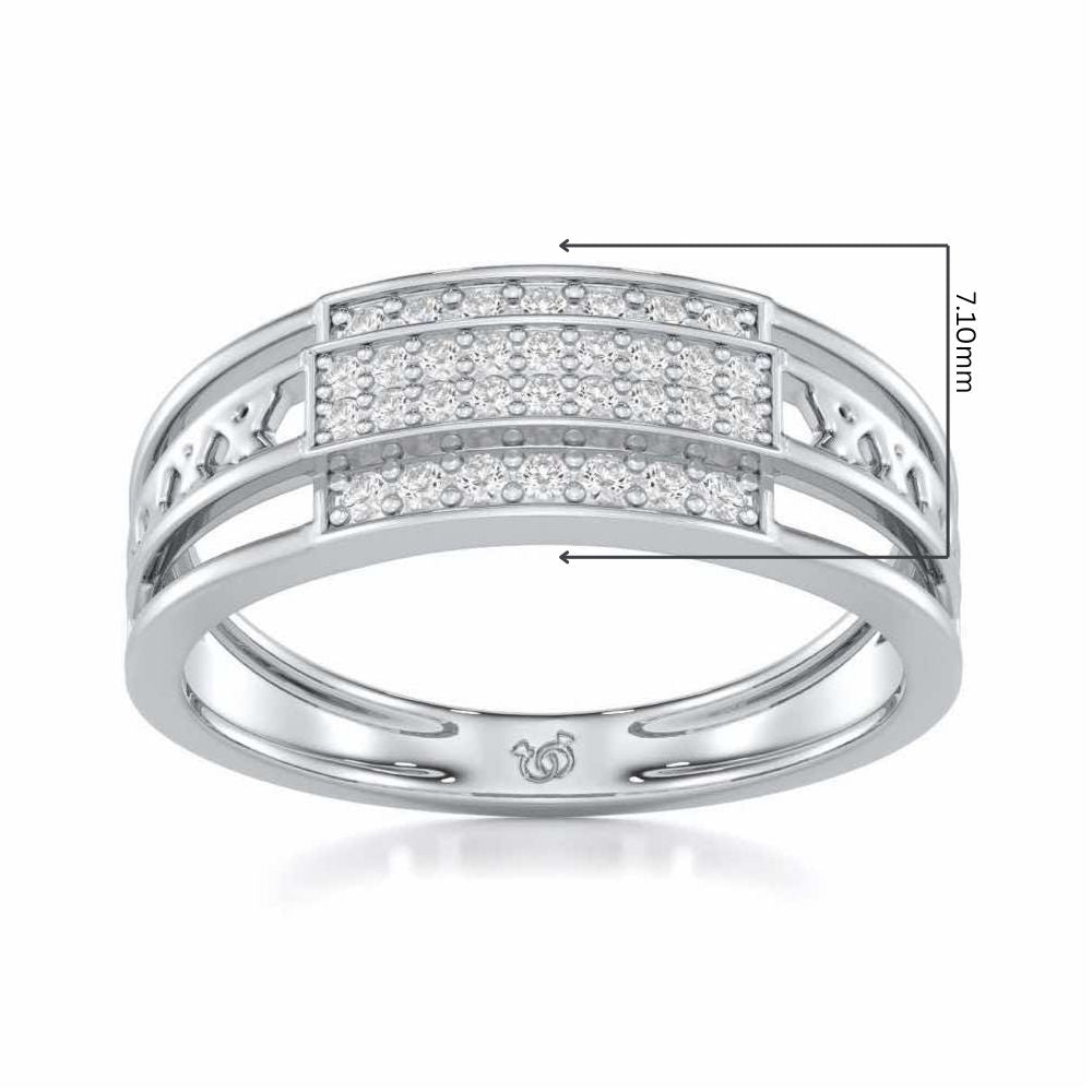Samasth Silver Ring For Men - White Gold - Image 5