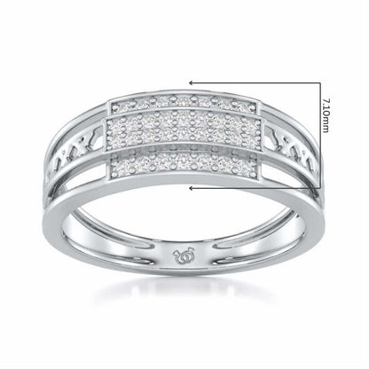 Samasth Silver Ring For Men - White Gold - Image 5