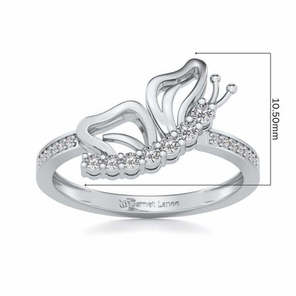 Butterfly High Silver Ring - White Gold - Image 5