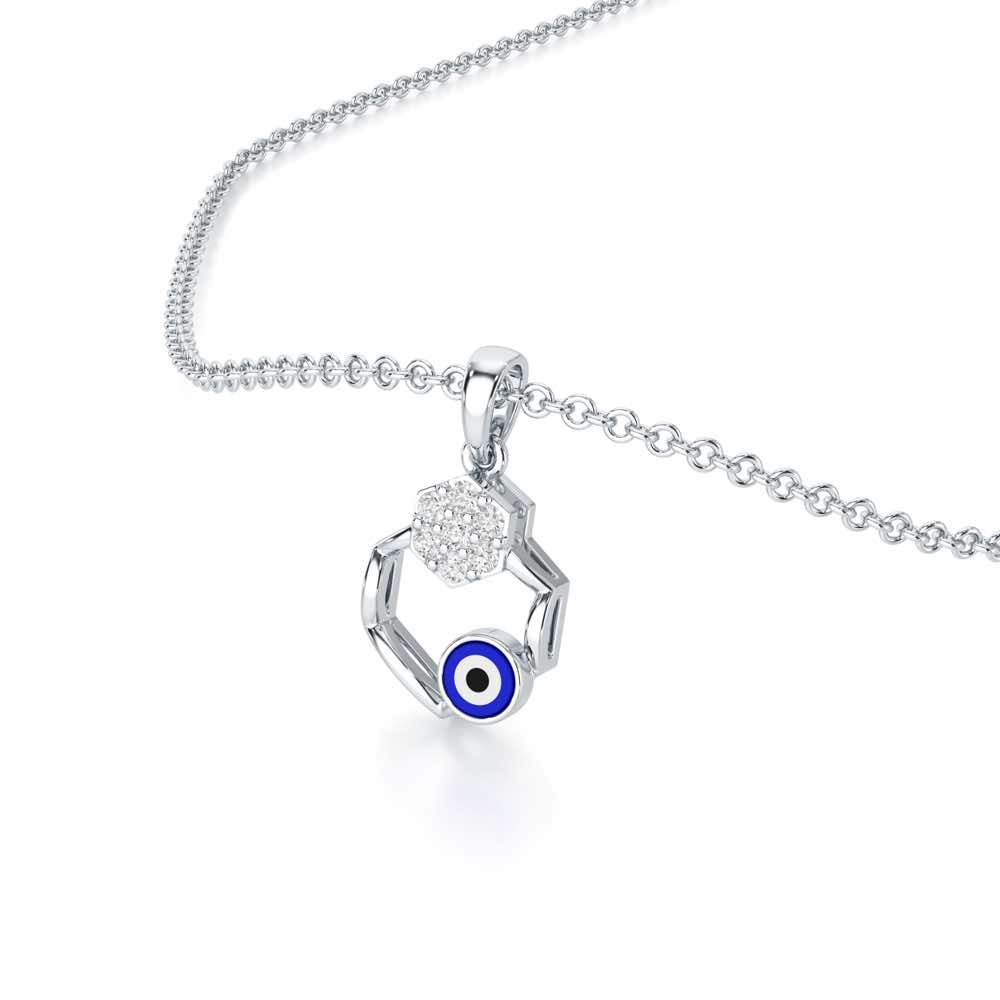 Seeing Shield Silver Pendant - White Gold - Image 2