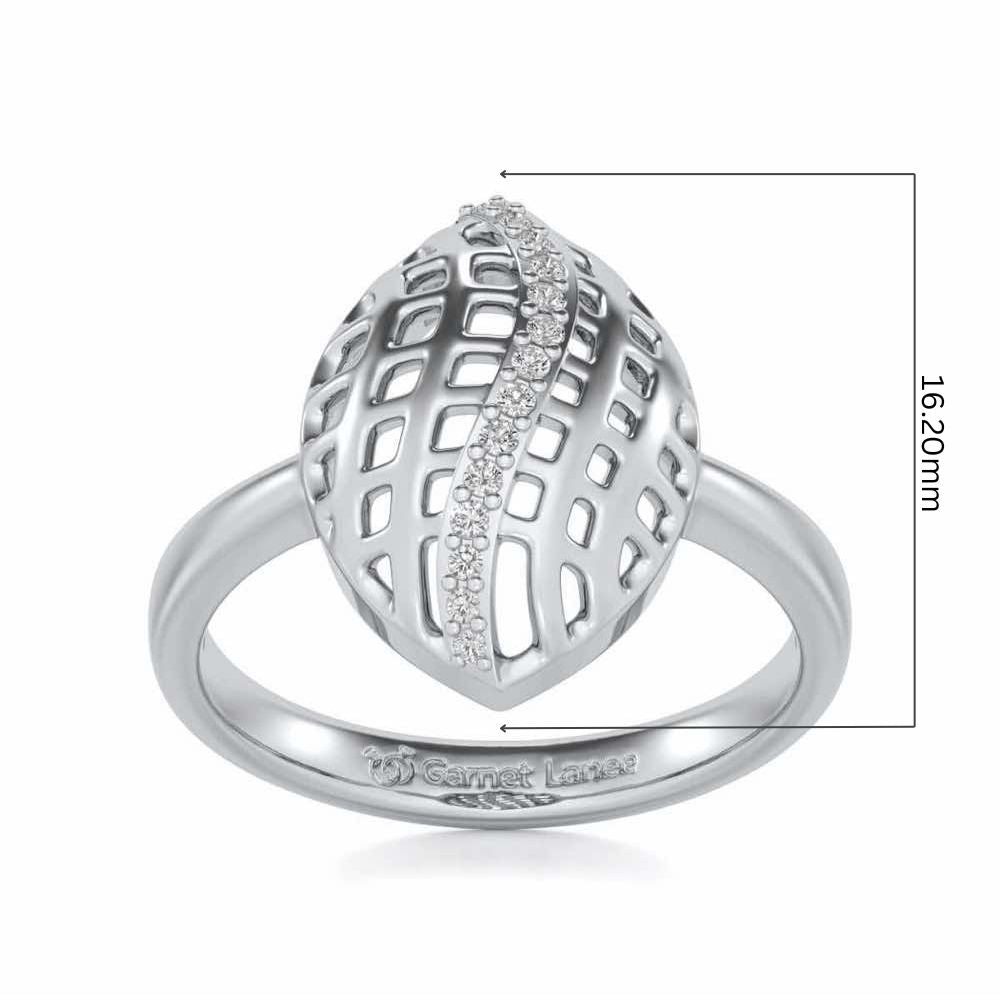 Glitter Drop Silver Ring - White Gold - Image 5