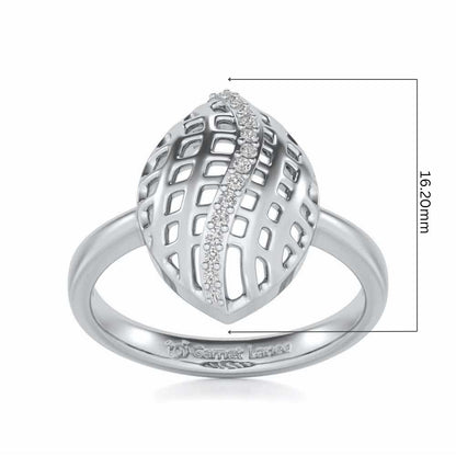 Glitter Drop Silver Ring - White Gold - Image 5