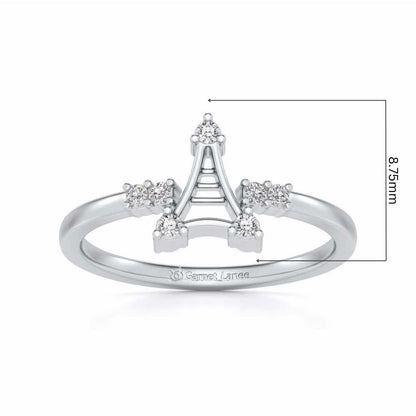 Towered Silver Ring - White Gold - Image 5