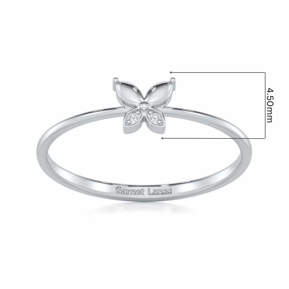 Blossoming Charm Silver Ring - White Gold - Image 5