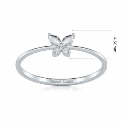 Blossoming Charm Silver Ring - White Gold - Image 5