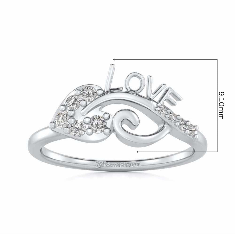 Eloquent Heart Silver Ring - White Gold - Image 5