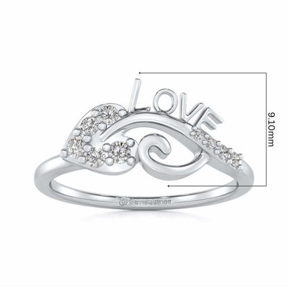 Eloquent Heart Silver Ring - White Gold - Image 5