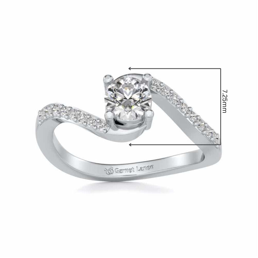 Widish Solitaire Silver Ring - White Gold - Image 5