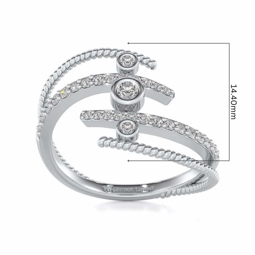 Whirling Silver Ring - White Gold - Image 5