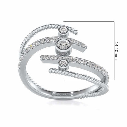 Whirling Silver Ring - White Gold - Image 5