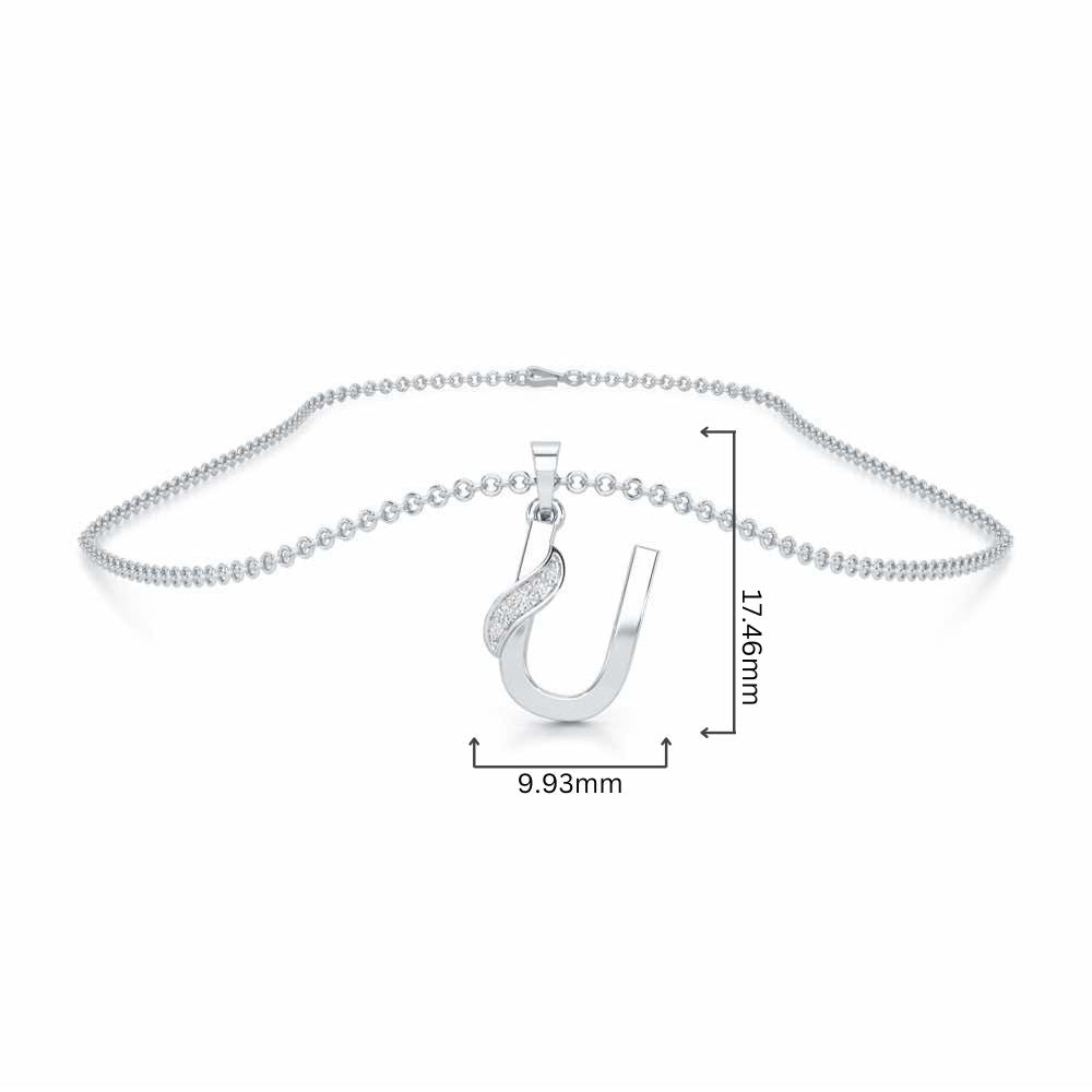 U-Spark Silver Pendant - White Gold - Image 4