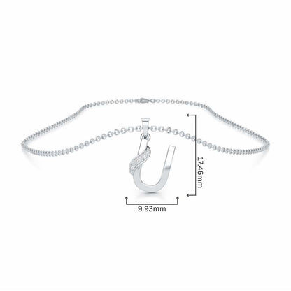 U-Spark Silver Pendant - White Gold - Image 4