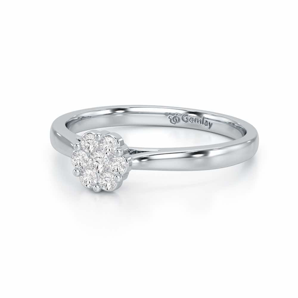 Elven Shimmer Silver Ring - White Gold - Image 3