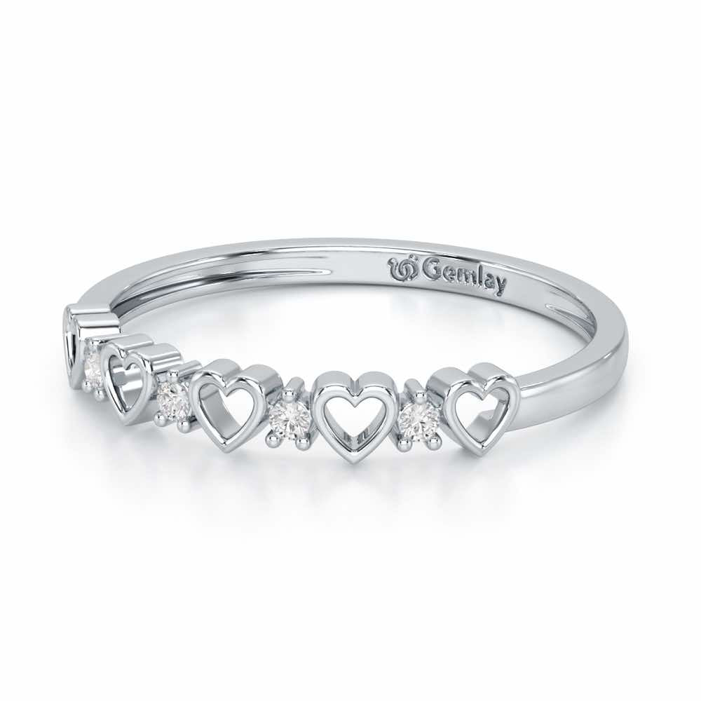 Heart Fairy Silver Ring - White Gold - Image 3