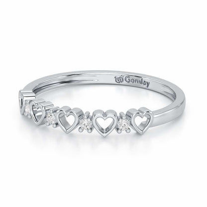 Heart Fairy Silver Ring - White Gold - Image 3
