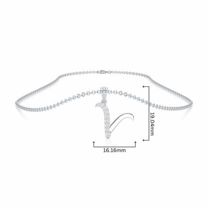 V-Luke Silver Pendant - White Gold - Image 4