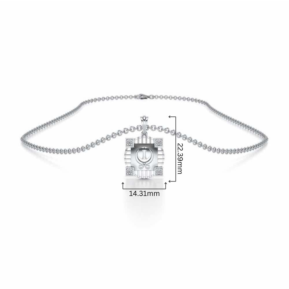 Navi Silver Pendant - White Gold - Image 4