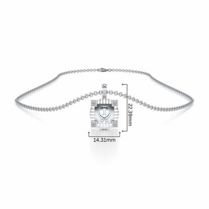 Navi Silver Pendant - White Gold - Image 4